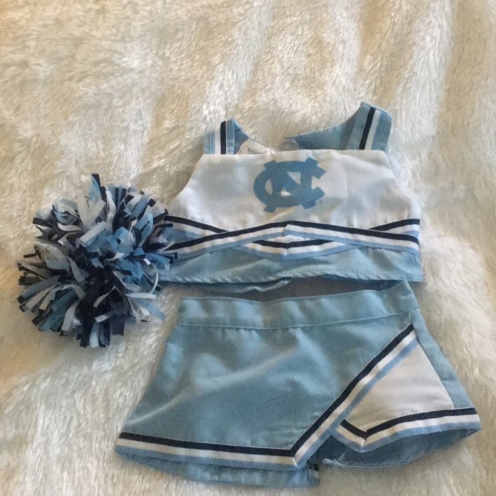 America Girl Doll cheer leader UNC  and Pom-Poms